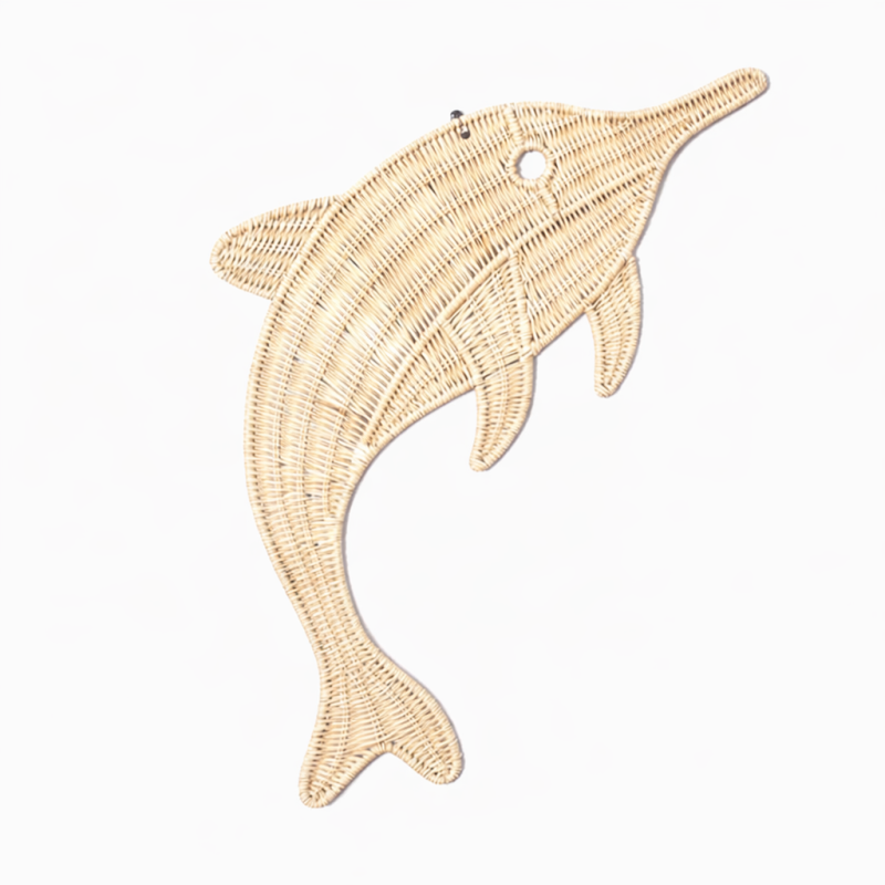 Rotan wanddecoratie Dolfijn